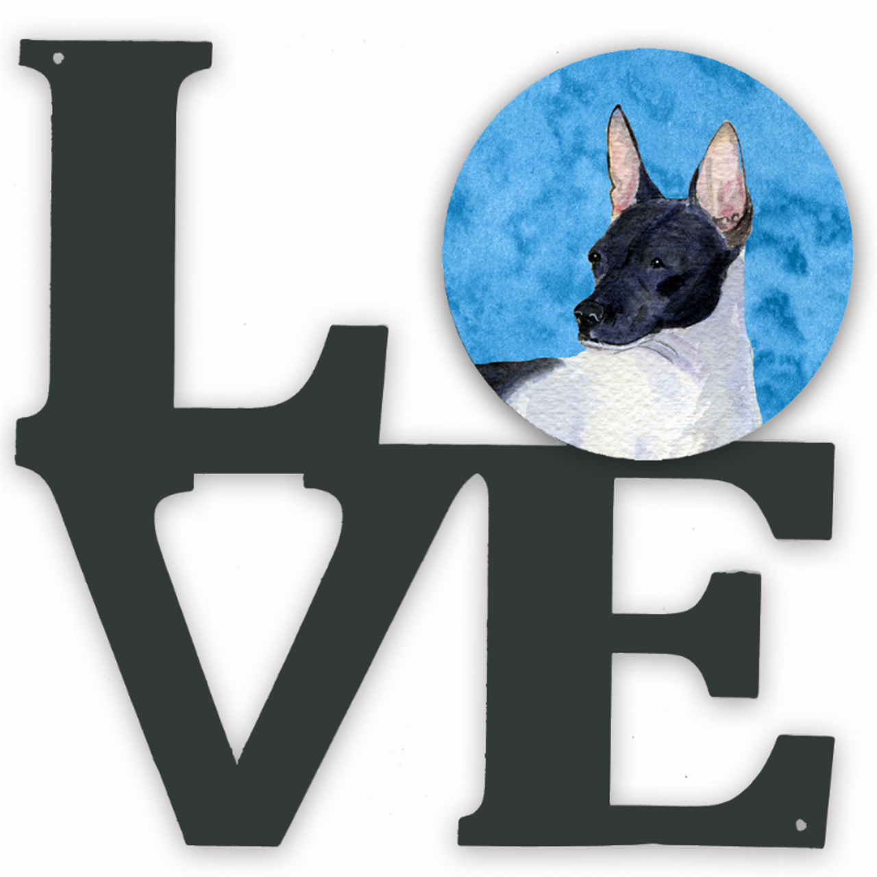 Blue/Pink Dog Metal Wall Artwork LOVE - SS4756-BUWALV