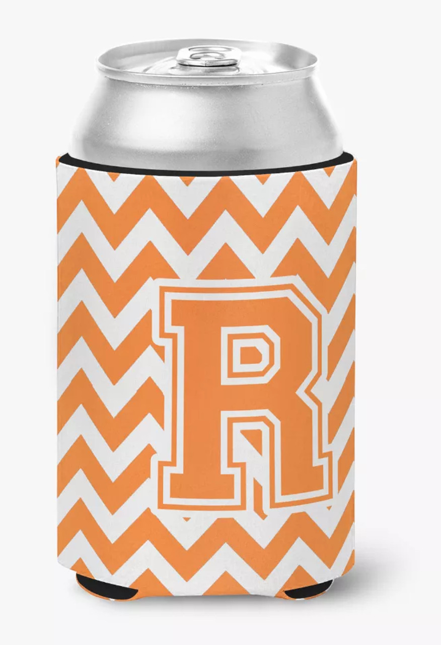 Monogram Letter Chevron Can or Bottle Hugger - CJ1046-RCC