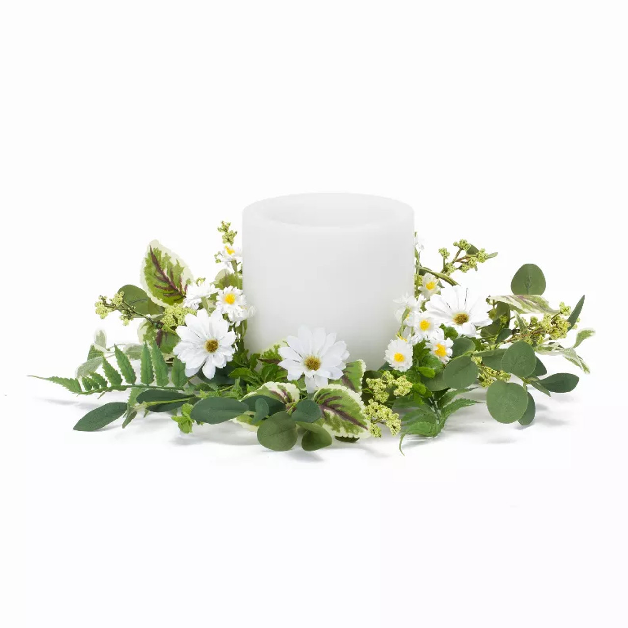 Mixed Floral Wreath (Set of 4) 17"D Polyester/Plastic