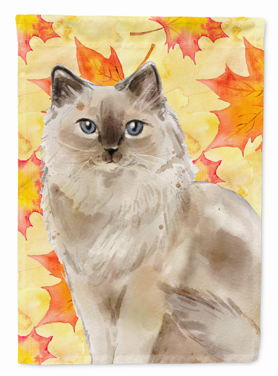 Ragdoll Fall Leaves Flag Garden Size