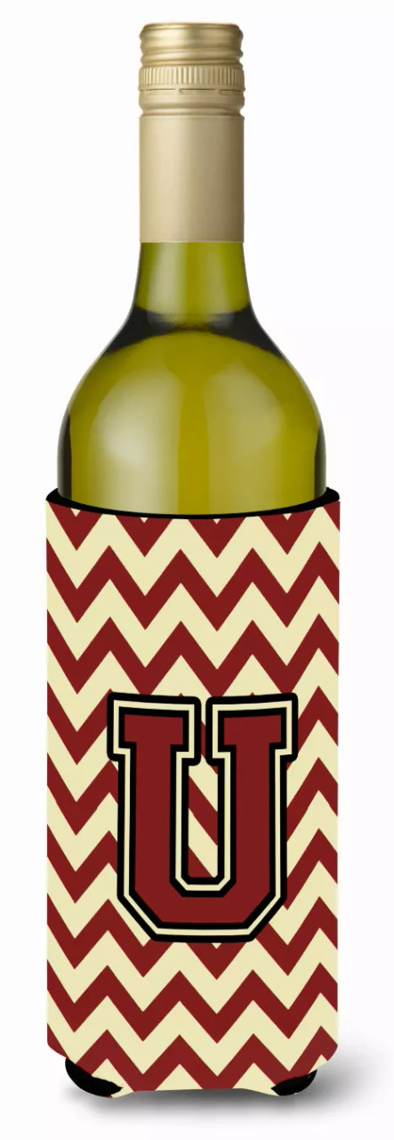 Monogram Letter Chevron Wine Bottle Hugger - CJ1061-ULITERK