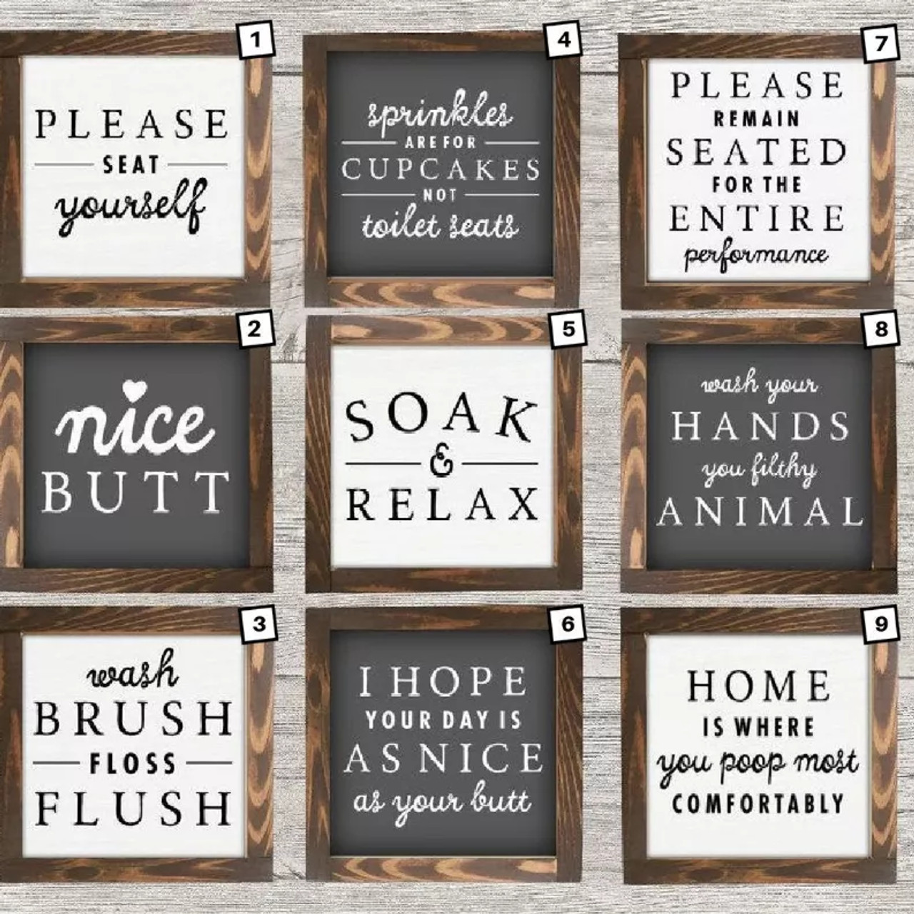 Funny Bathroom Sign Wall Decor - S001461B002179P000005V002