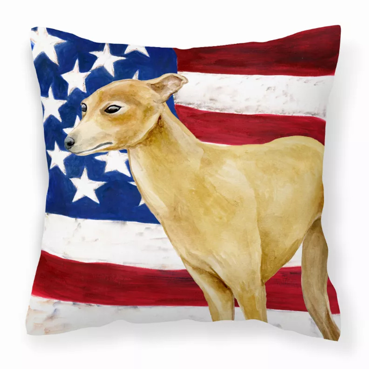 Patriotic With Dog Fabric Decorative Pillow - BB9698PW1818