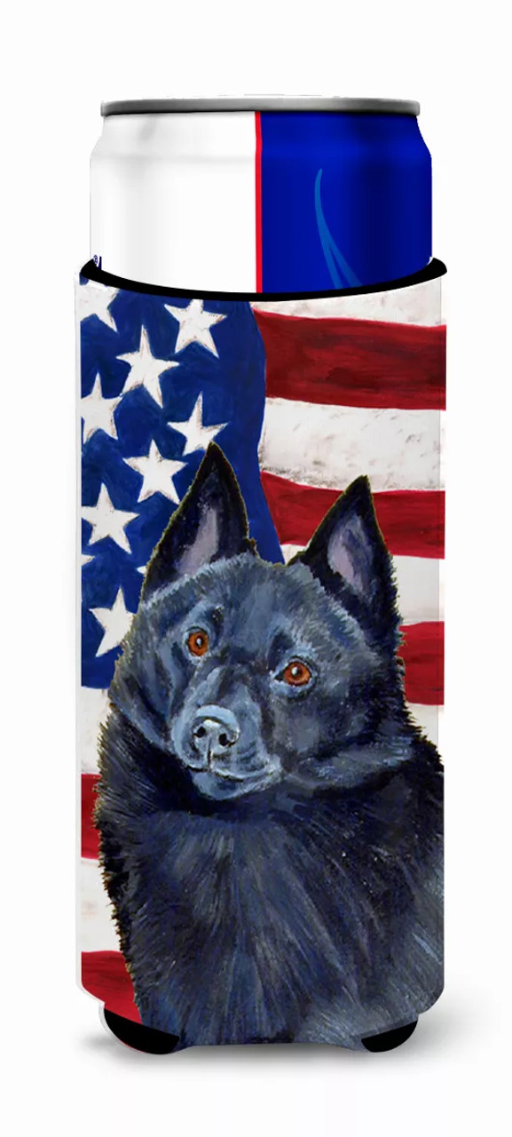 USA American Flag with Dog Ultra Hugger for slim cans - S000213B001695P034637V000