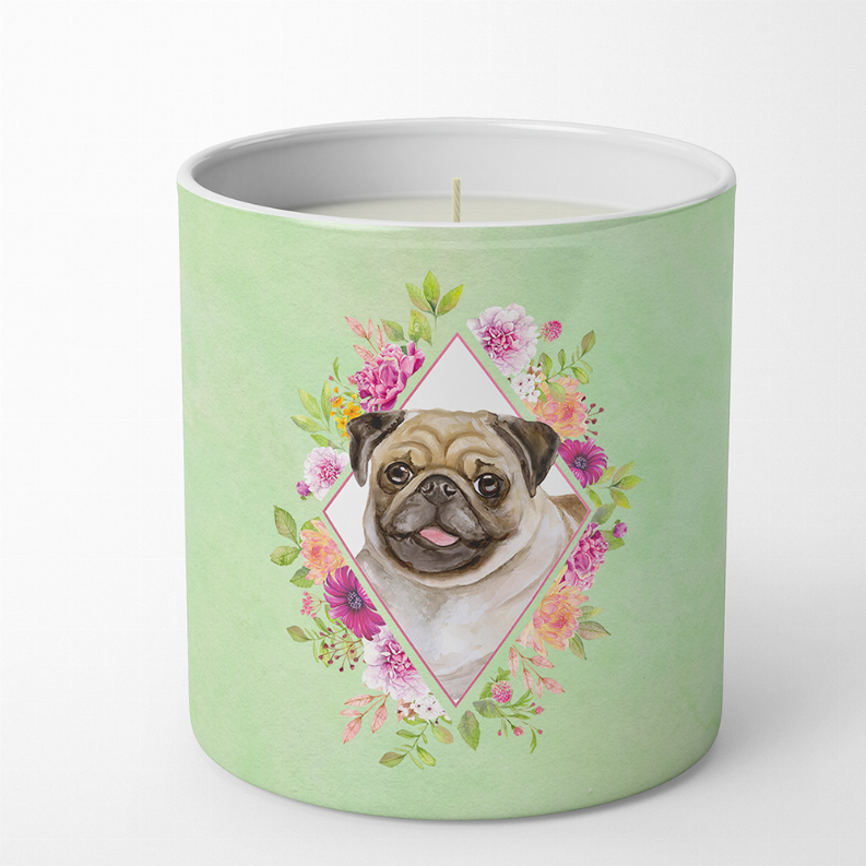 Dog 10 oz Flowers Decorative Soy Candle - CK4334CDL