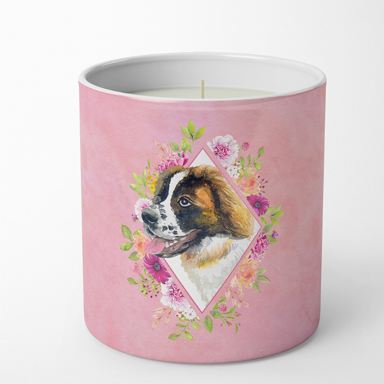 Dog 10 oz Flowers Decorative Soy Candle - S000213B001695P020161V015