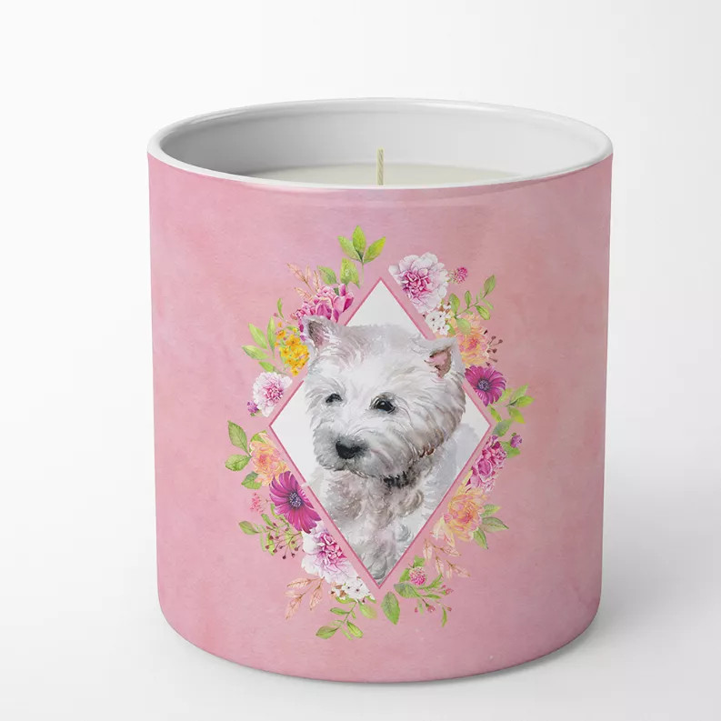 Dog 10 oz Flowers Decorative Soy Candle - S000213B001695P020161V021