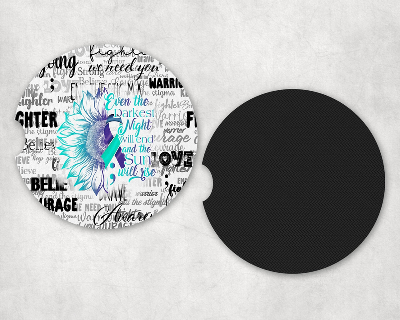 Mental Health Suicide Awareness|Car Coaster Set