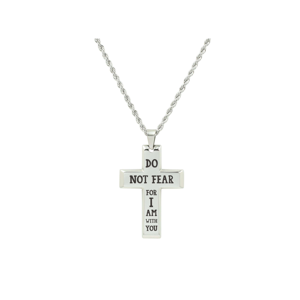 Men's Solid Stainless Steel Cross Necklace By Pink Box - PinkBox-25-5834