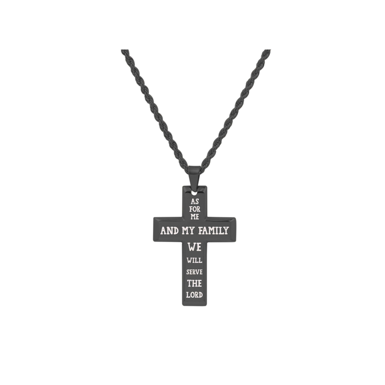 Men's Solid Stainless Steel Cross Necklace By Pink Box - PinkBox-25-5839