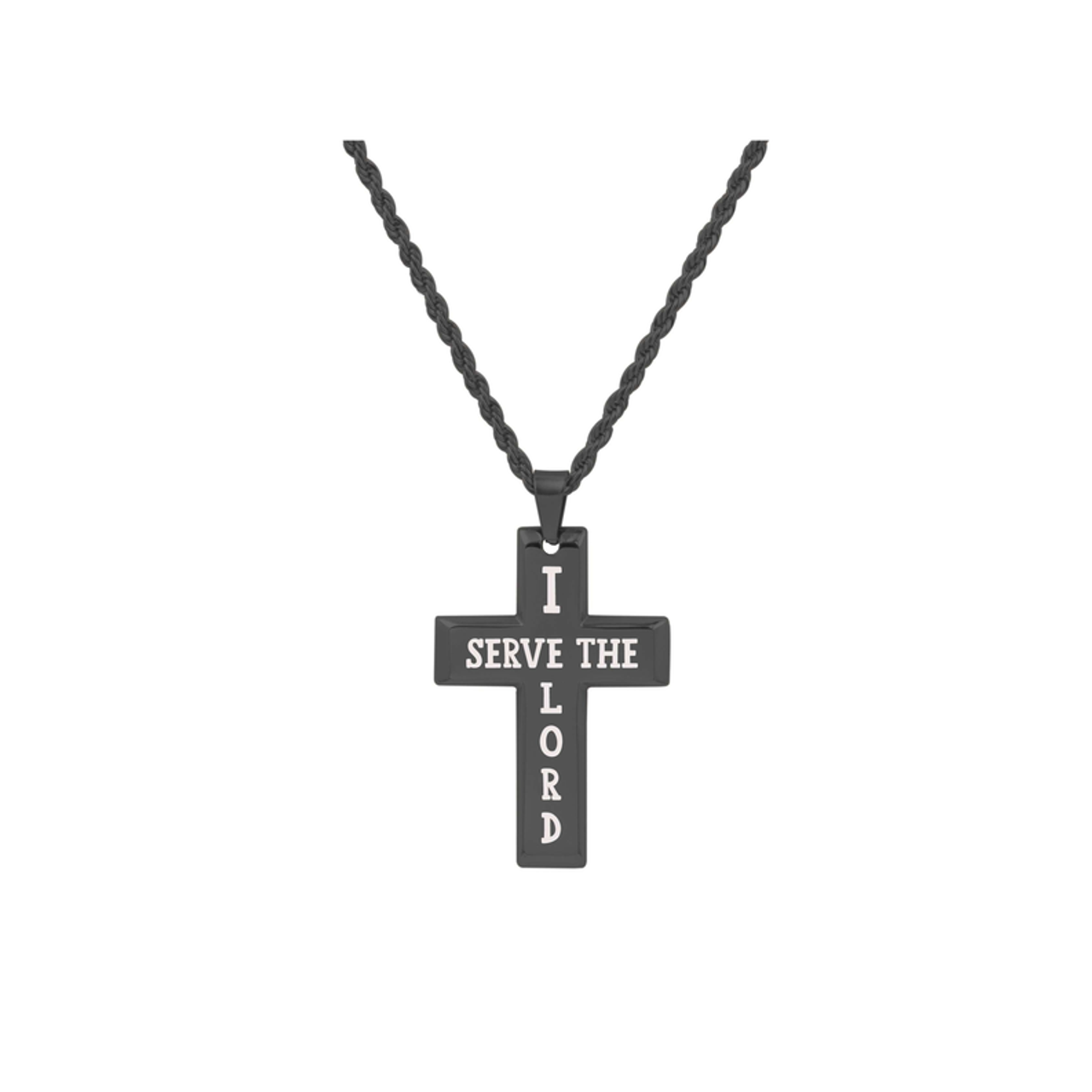 Men's Solid Stainless Steel Cross Necklace By Pink Box - PinkBox-25-5835