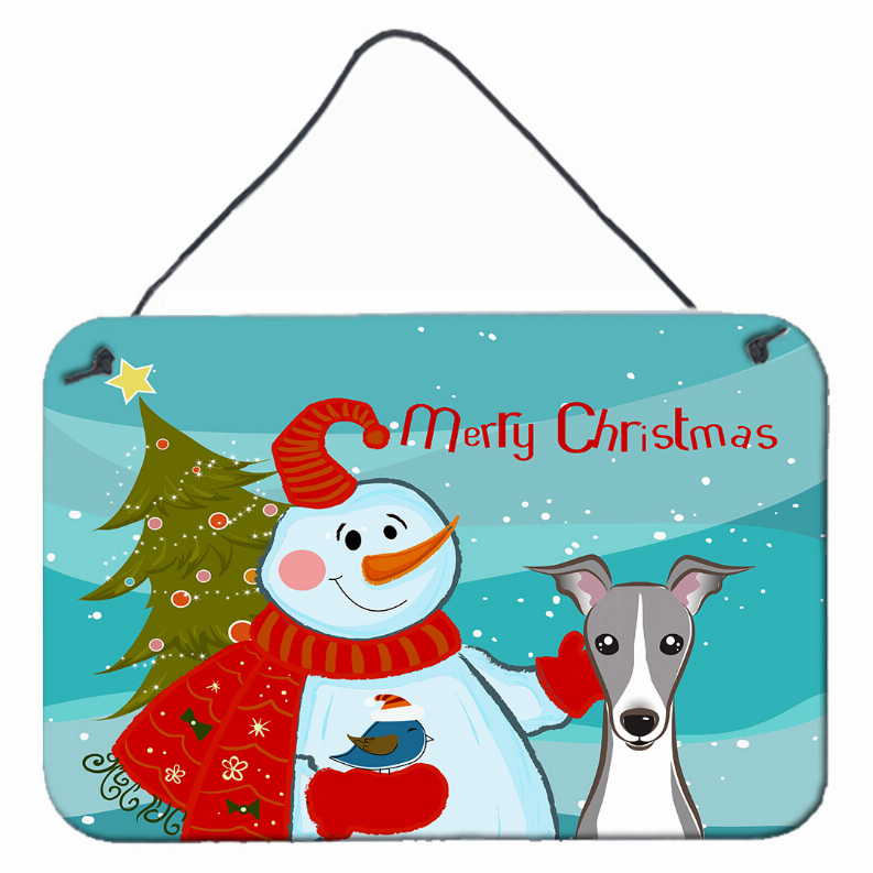 Snowman with Dog Art Wall or Door Hanging Prints - S000213B001695P057647V000