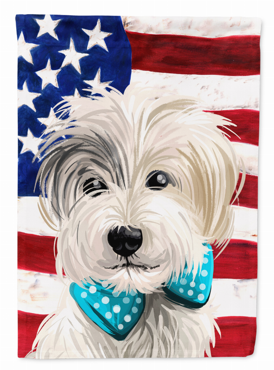 American Flag with Dog Artwork Flag Garden Size - CK6721GF