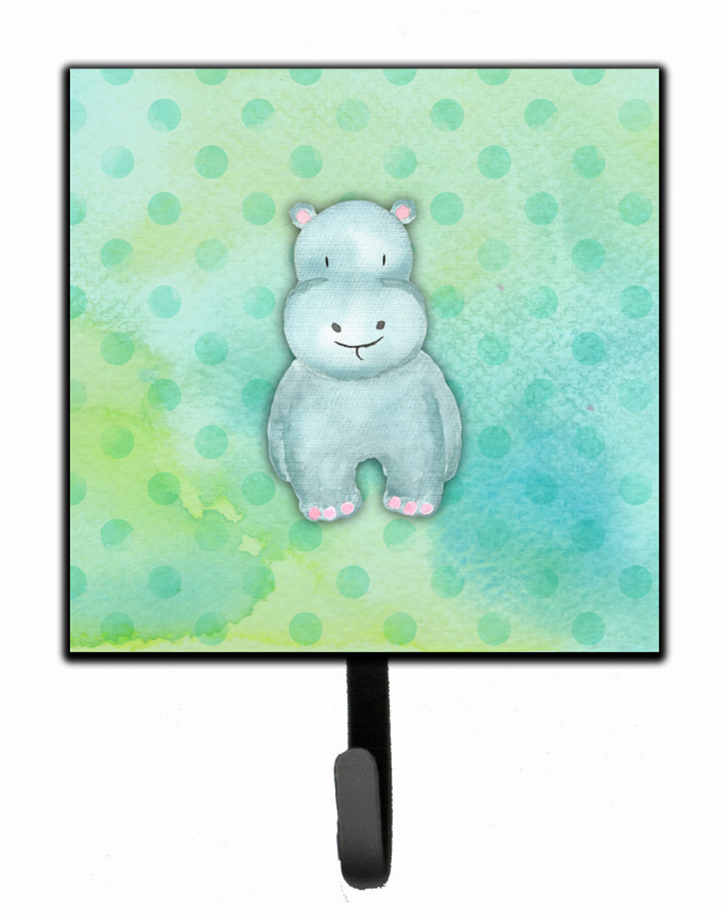 Polkadot Hippopotamus Watercolor Cartoon Art Themed Watercolor/Polkadot Leash or Key Holder