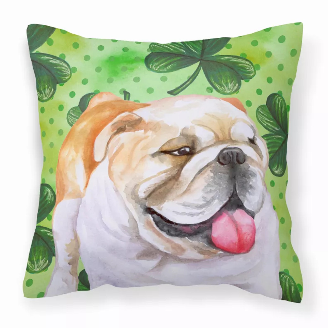St Patrick's With Dog Fabric Decorative Pillow - BB9813PW1818