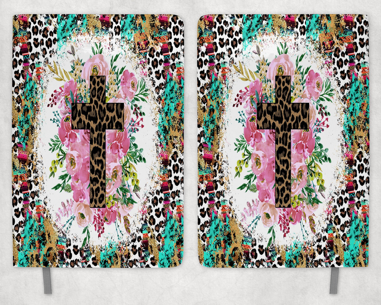 Leopard Print Cross Printed 8 Inch  A-5 Journal