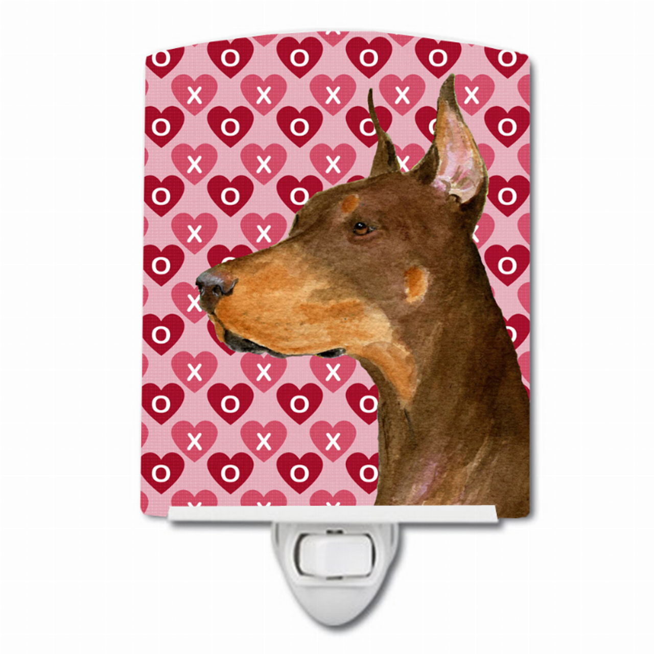 Hearts Love and Valentine's Day Dog Art Ceramic Night Light - SS4468CNL