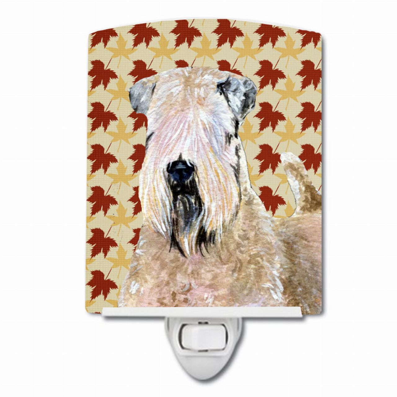 Fall Leaves Dog Art Portrait Ceramic Night Light - SS4363CNL