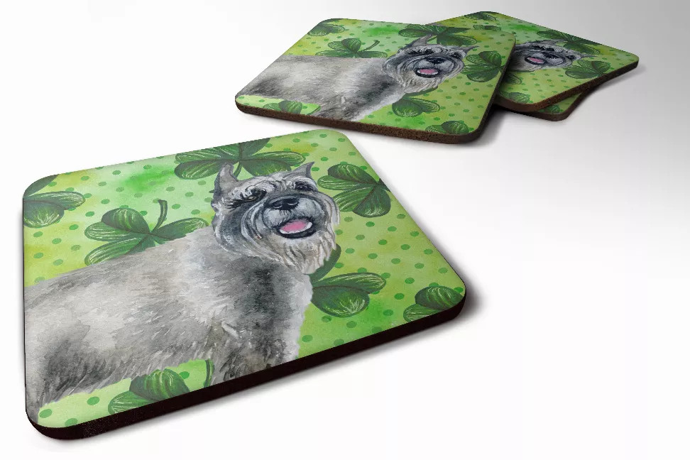 St Patrick's Design with Dog Foam Coaster Set of 4 - S000213B001695P113611V000
