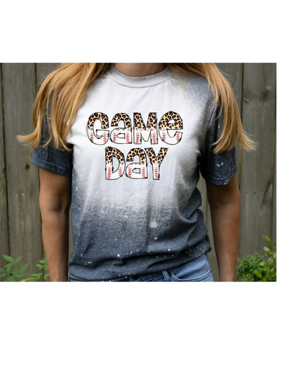 Game day baseball bleached t shirt - S002194B002535P000078V013