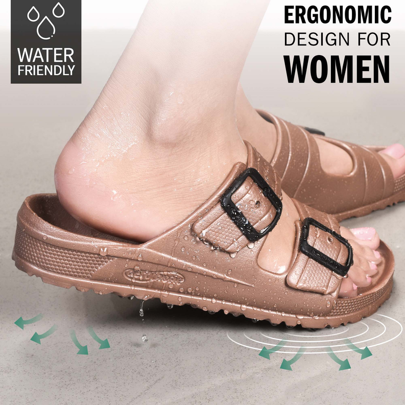 Aerothotic - Arcus Womens Comfort EVA Beach Slide Sandals - EV601_NBrown10