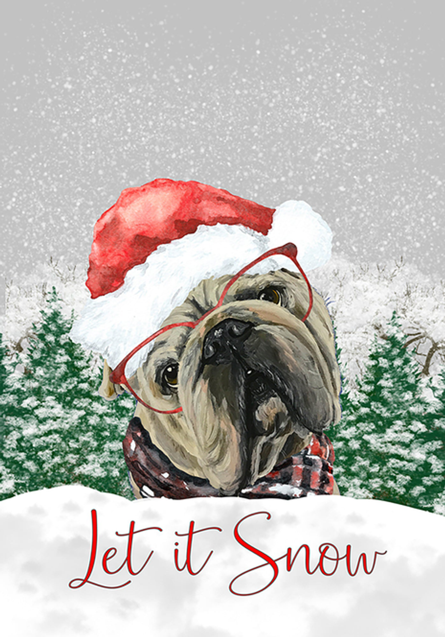 English Bull Dog - Hippie Hound Studios Christmas  House and Garden Flags - S001917B002771P001856V002