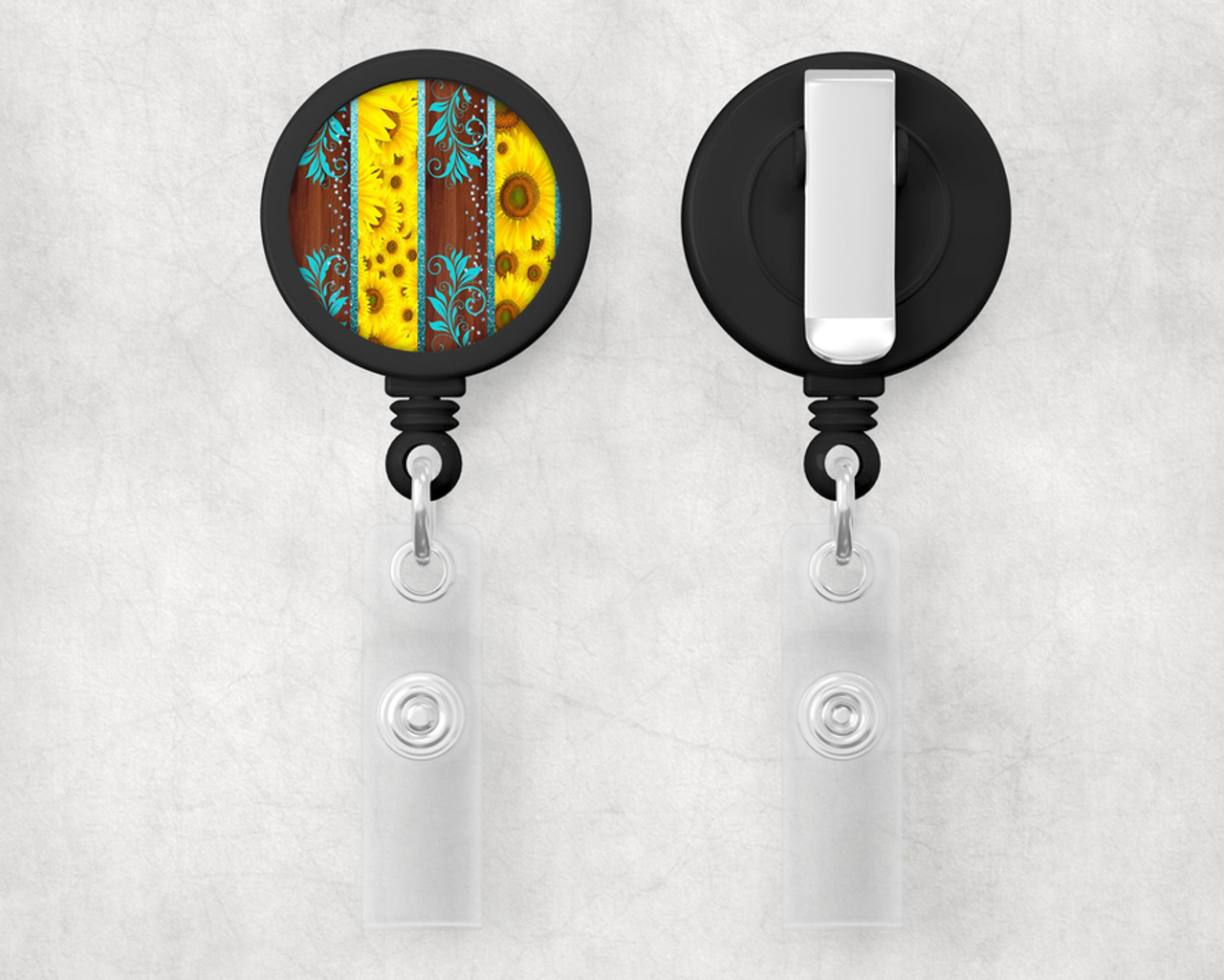 Sunflower Stripes 1" Retractable Badge Reel Sunflower Stripes 1" Retractable Badge Reel