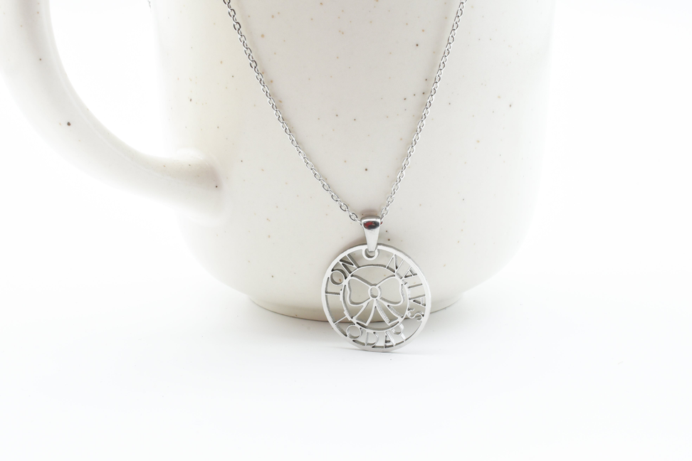 Inspirational Pink Box Emblem Cutout Necklace - PinkBox5-01941