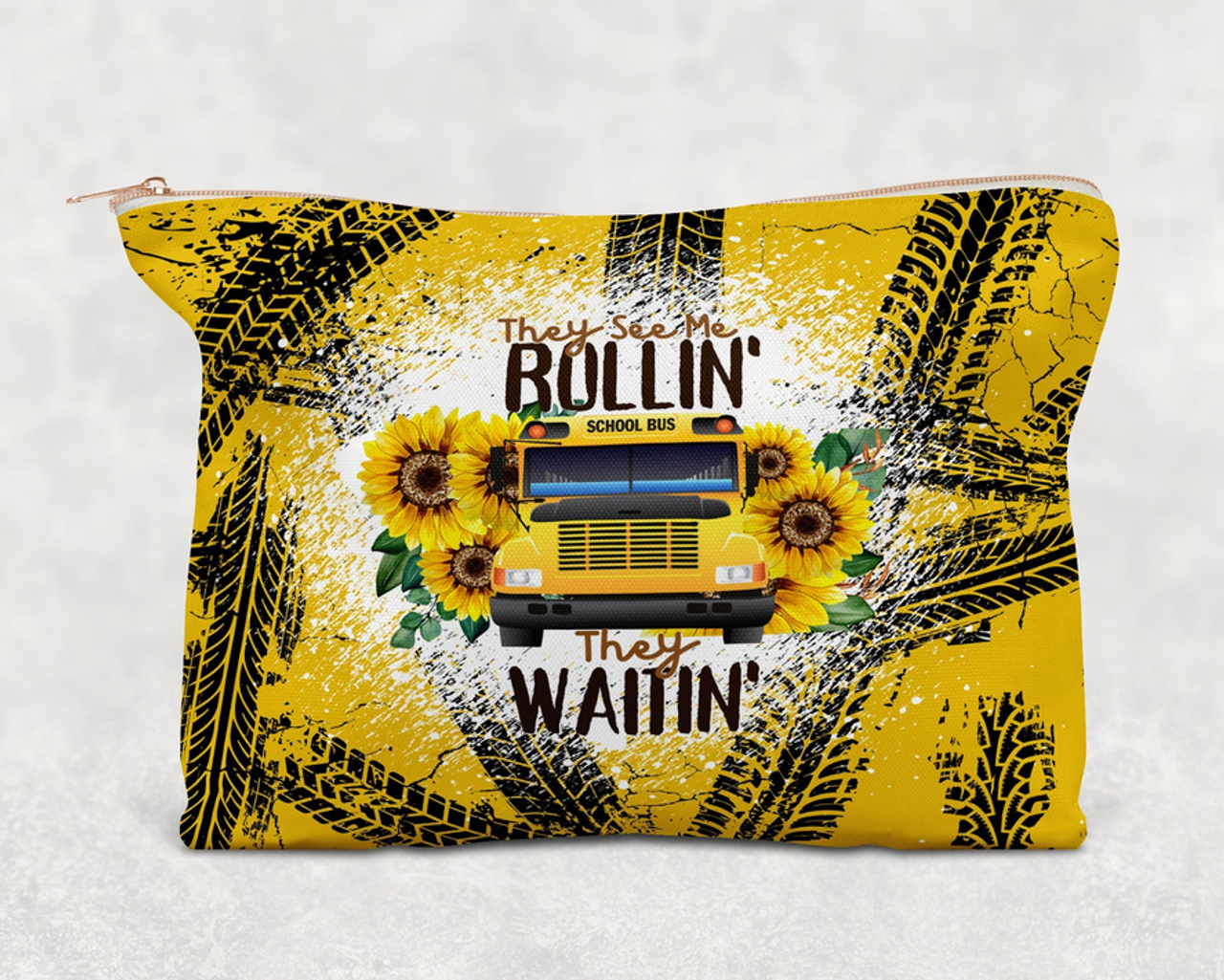 They See Me Rollin Bus Driver  Printed Canvas Zipper Bag