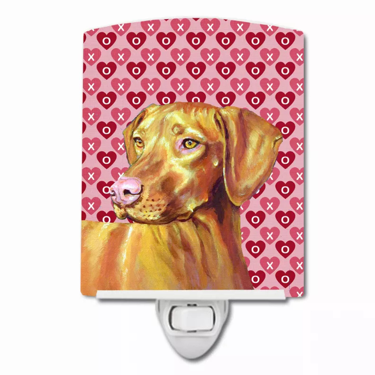 Hearts Love and Valentine's Day Dog Art Ceramic Night Light - S000213B001695P102629V000