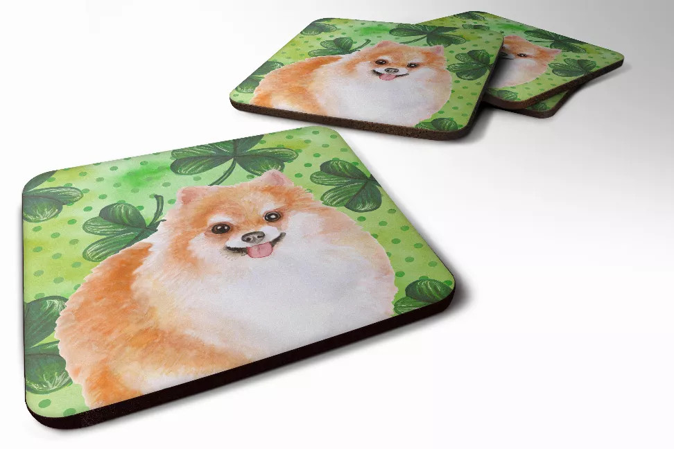 St Patrick's Design with Dog Foam Coaster Set of 4 - S000213B001695P113665V000