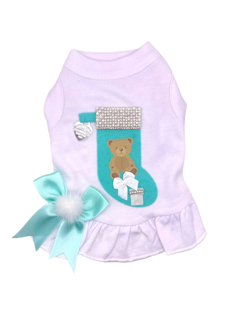 Sniffany Bear Stocking Dress- Dog Dress - b5a-sniff-bear-stcking-dress-xs732