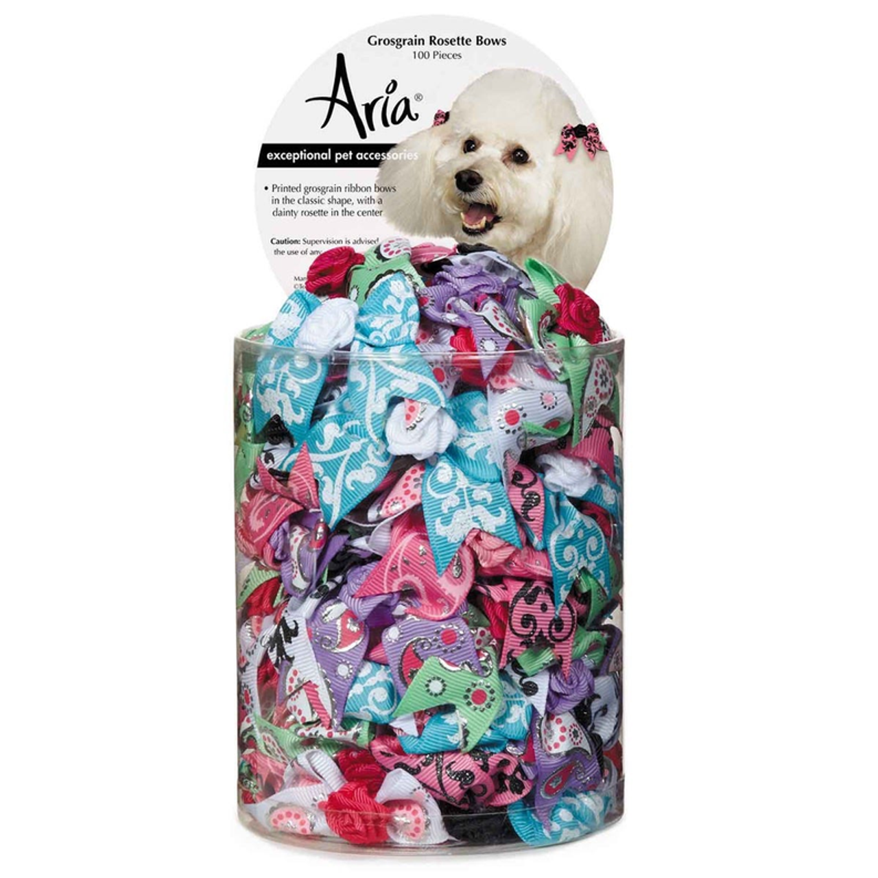 AR Grosgrain Rosette Bows Canister 100PC