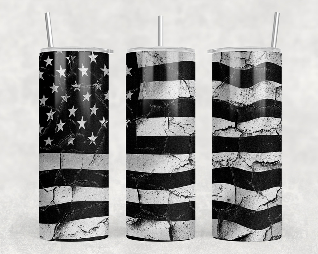 Flag|Skinny Tumbler|Optional Bluetooth Speaker| Speaker Color Varies