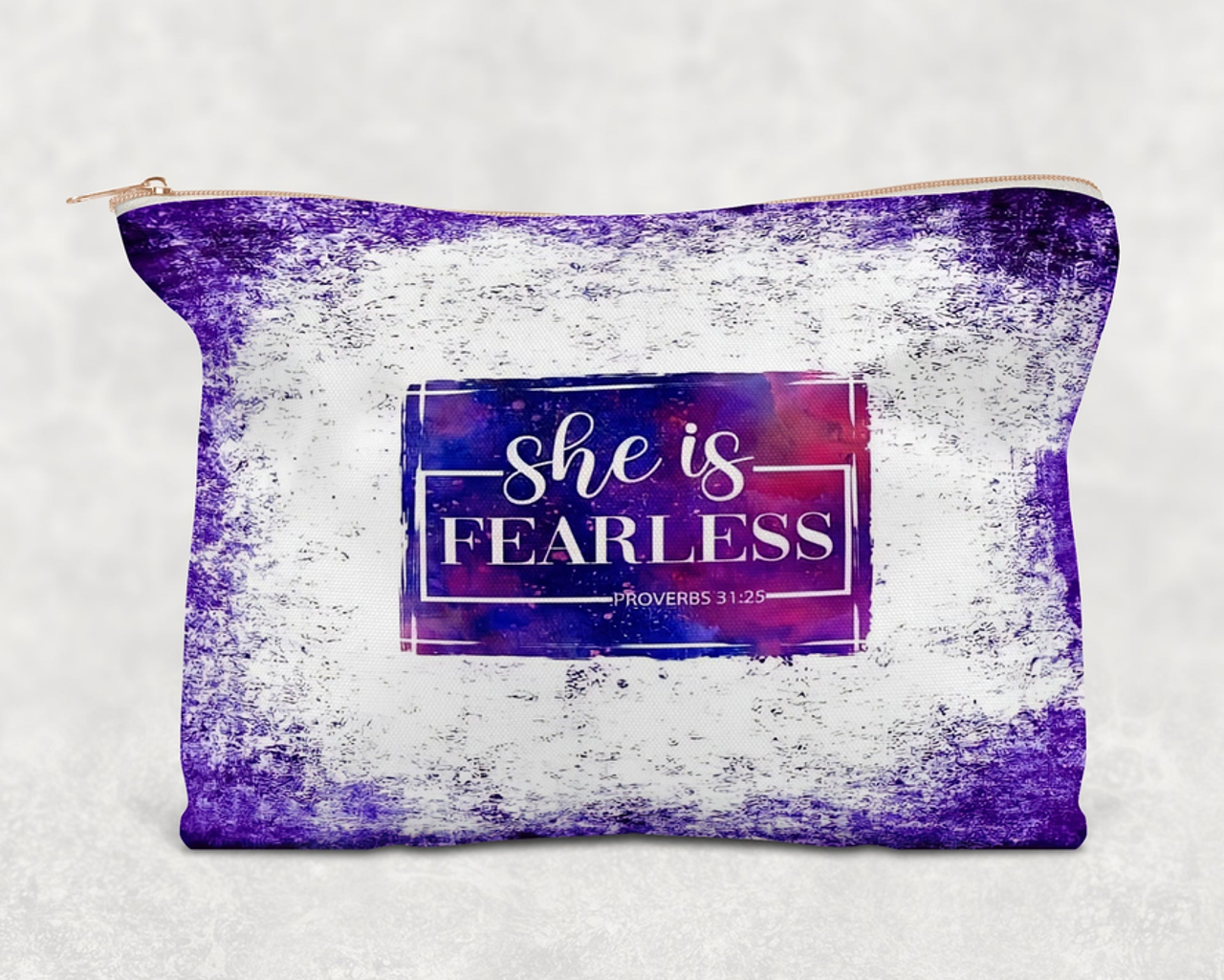 She Is Fearless  Printed Canvas Zipper Bag