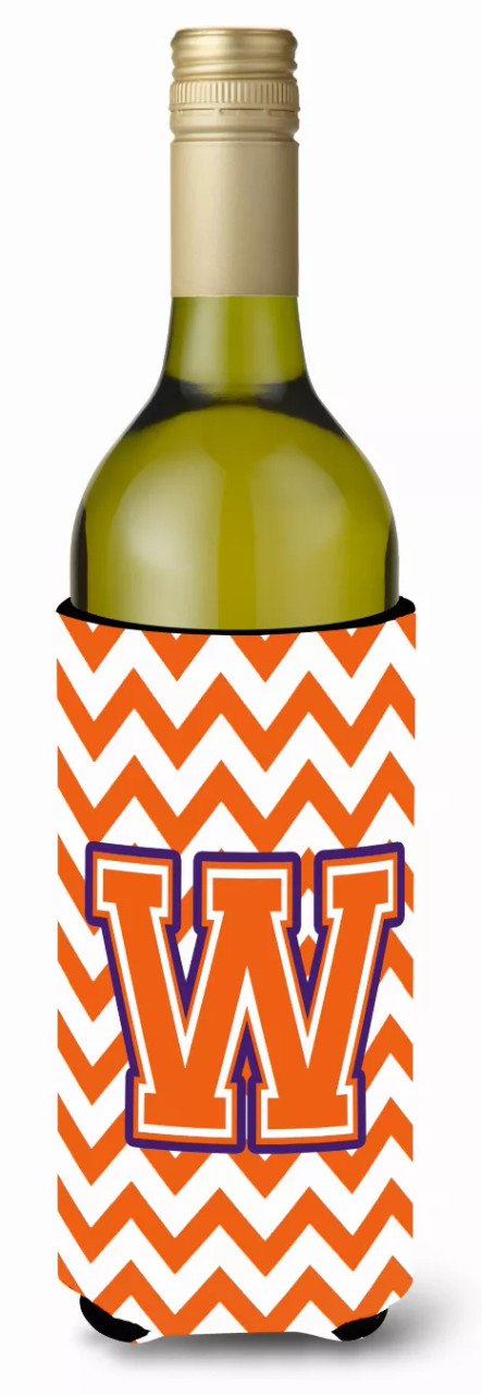 Monogram Letter Chevron Wine Bottle Hugger - CJ1062-WLITERK