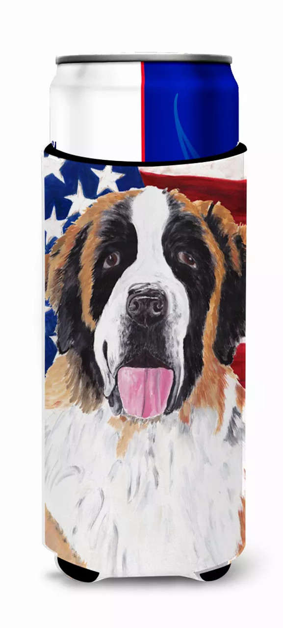 USA American Flag with Dog Ultra Hugger for slim cans - S000213B001695P035059V000
