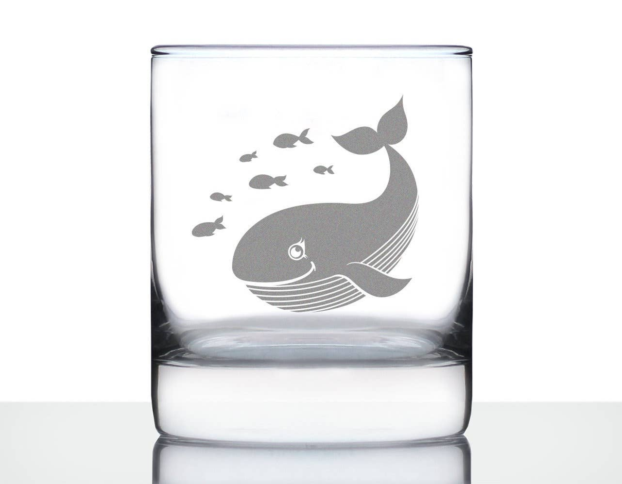 Cute Whale Whiskey Rocks Glass - Ocean Beach Gifts and Decor