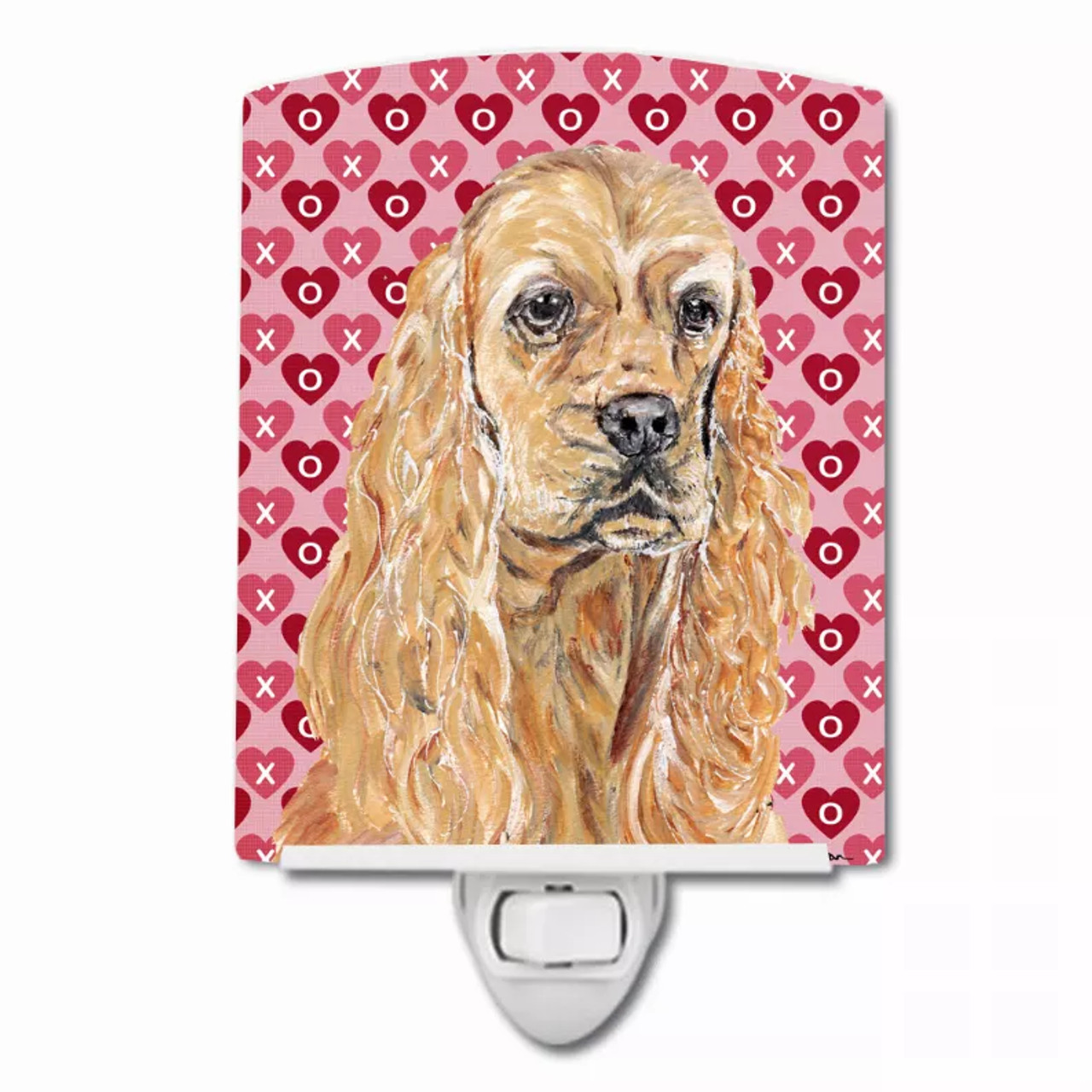 Hearts Love and Valentine's Day Dog Art Ceramic Night Light - S000213B001695P103399V000