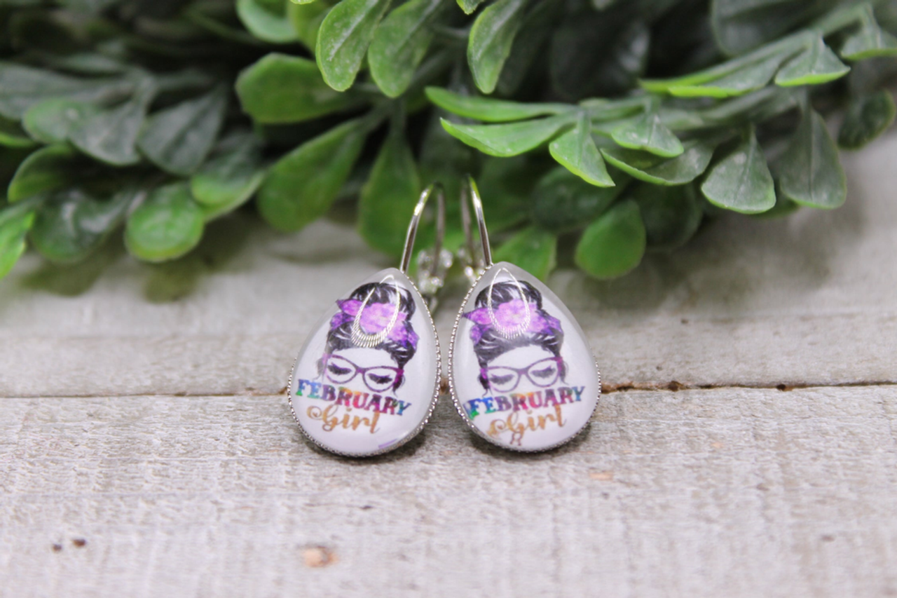 February Girl - Messy Bun || French Lever Earrings February Girl - Messy Bun || French Lever Earrings