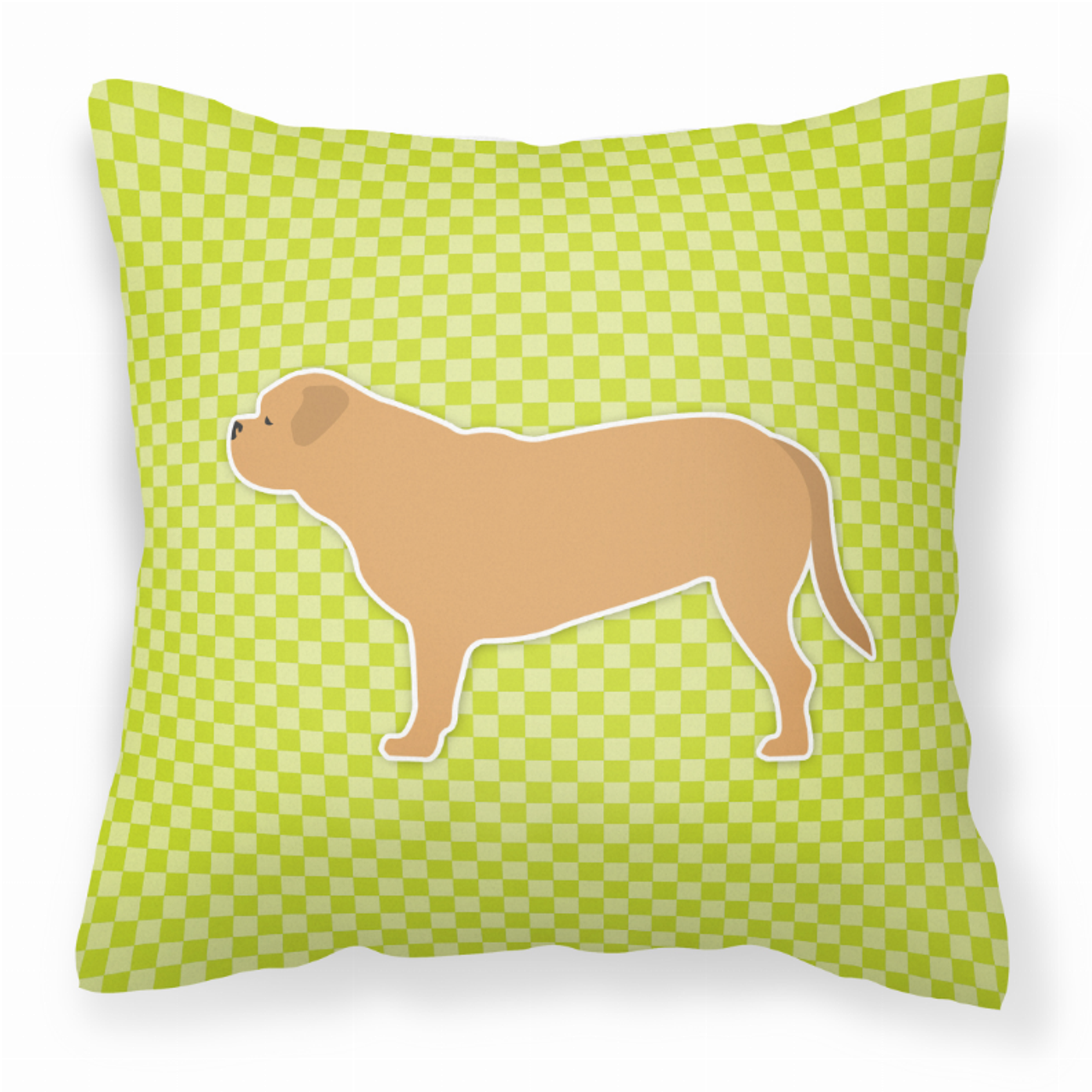 Checkerboard Print With Dog Fabric Decorative Pillow - BB3870PW1818