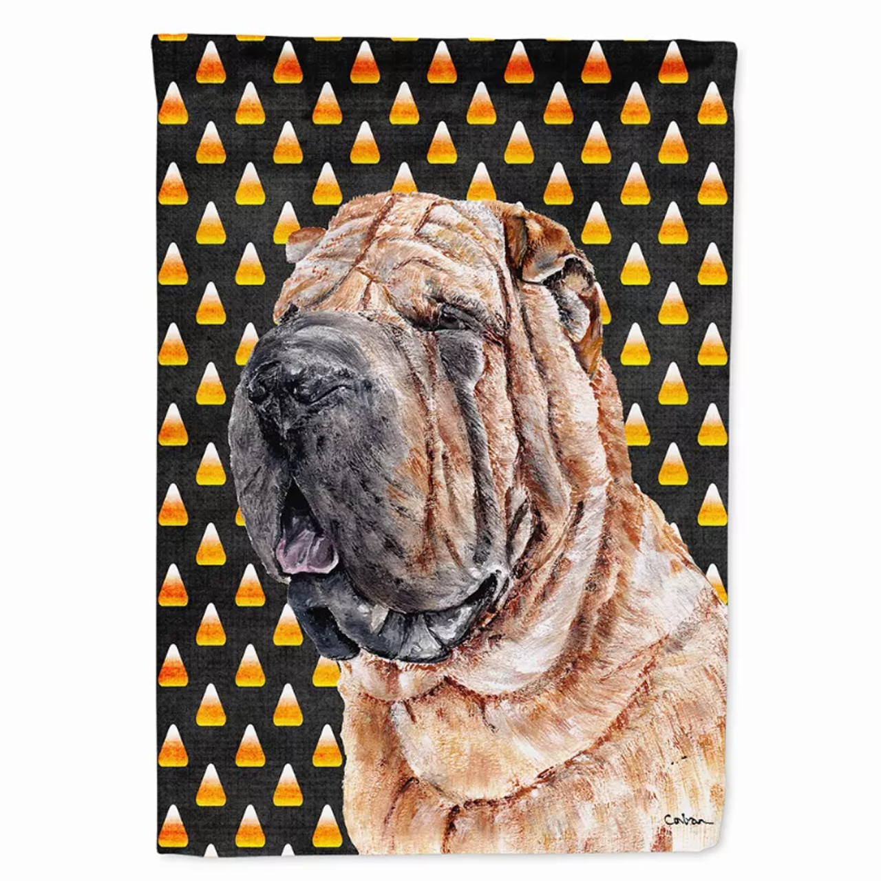 Candy Corn Halloween Dog Portrait Flag Garden Size - SC9647GF