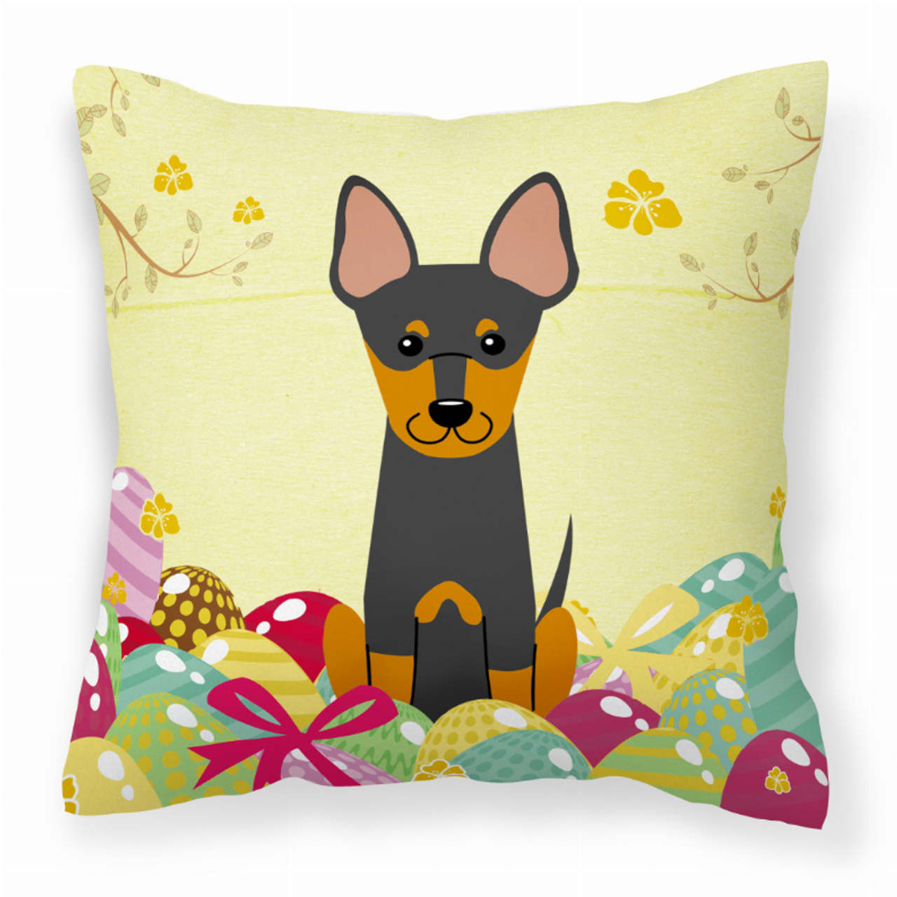Easter Eggs Design Dog Art Fabric Decorative Pillow - BB6109PW1414