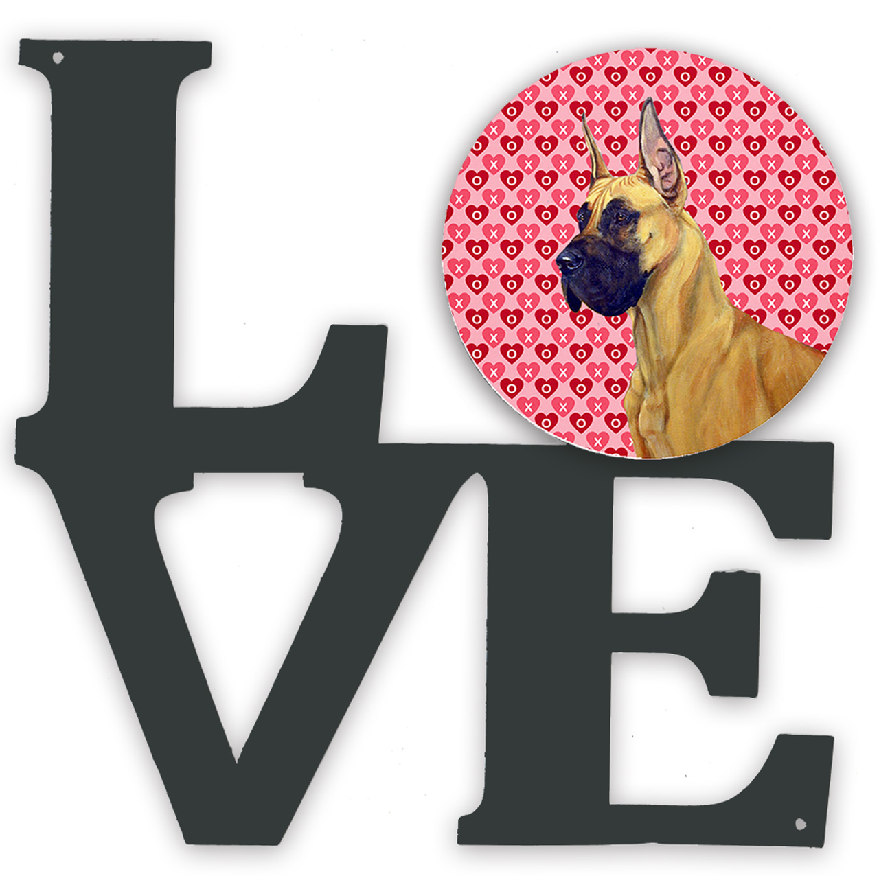 Dog Hearts Love and Valentine's Day Portrait Metal Wall Artwork LOVE - S000213B001695P012564V000