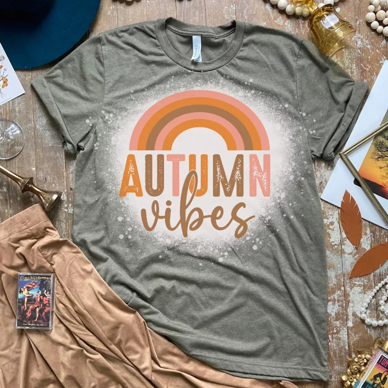 Autumn Vibes Bleached Shirt - S001660B002344P000022V004