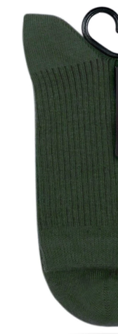 Ribbed Cotton Crew Sock Green