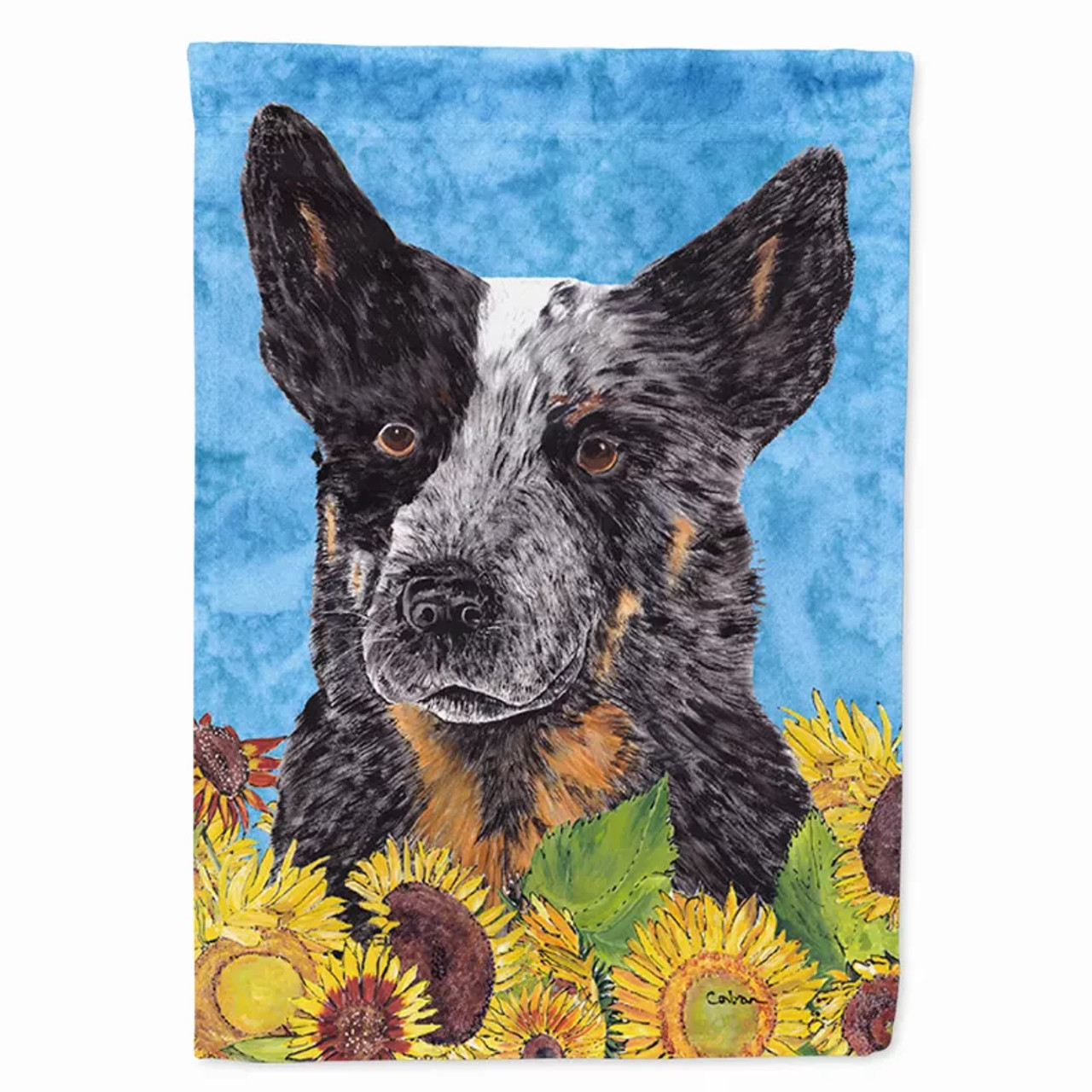 Dog in Summer Flowers Flag Garden Size - S000213B001695P118775V000