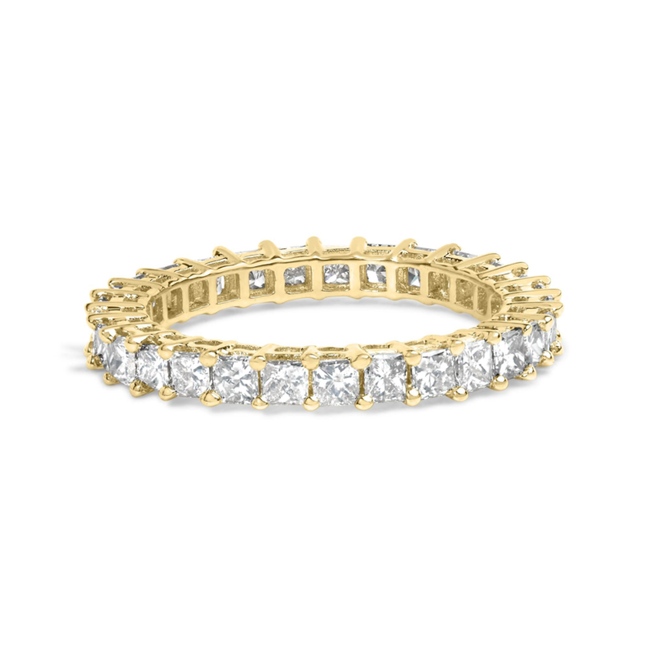 14K Yellow Gold 2.00 Cttw Shared Prong Set Princess Cut Diamond Eternity Band Ring (J-K Color, SI1-SI2 Clarity) - Ring Size 7 14K Yellow Gold 2.00 Cttw Shared Prong Set Princess Cut Diamond Eternity Band Ring (J-K Color, SI1-SI2 Clarity) - Ring Size 7