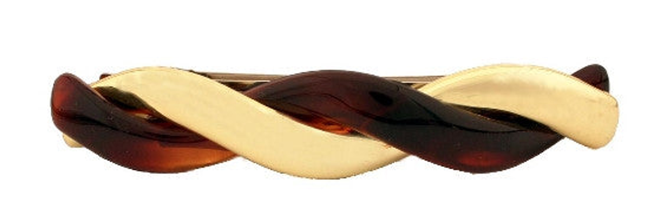 French Tortoise Shell & Gold Twist Barrette