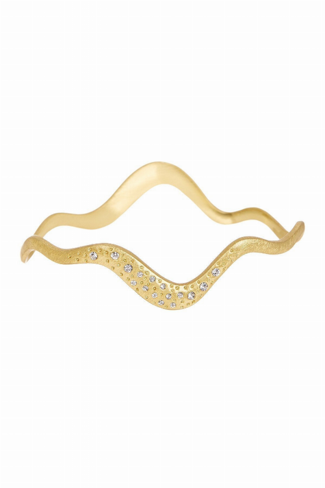 Austrian Crystal Wave Cuff Bracelet